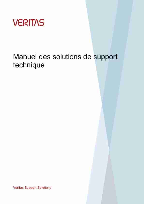 [PDF] Manuel des solutions de support technique - Veritas