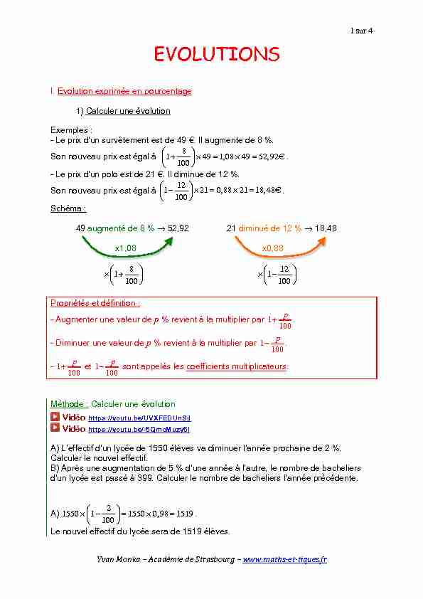 [PDF] EVOLUTIONS - maths et tiques