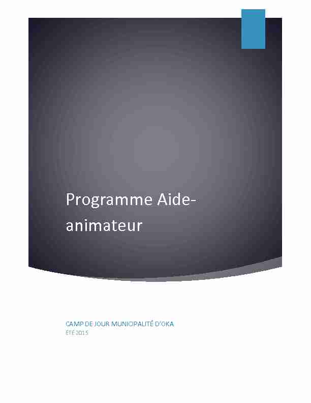Programme Aide-animateur