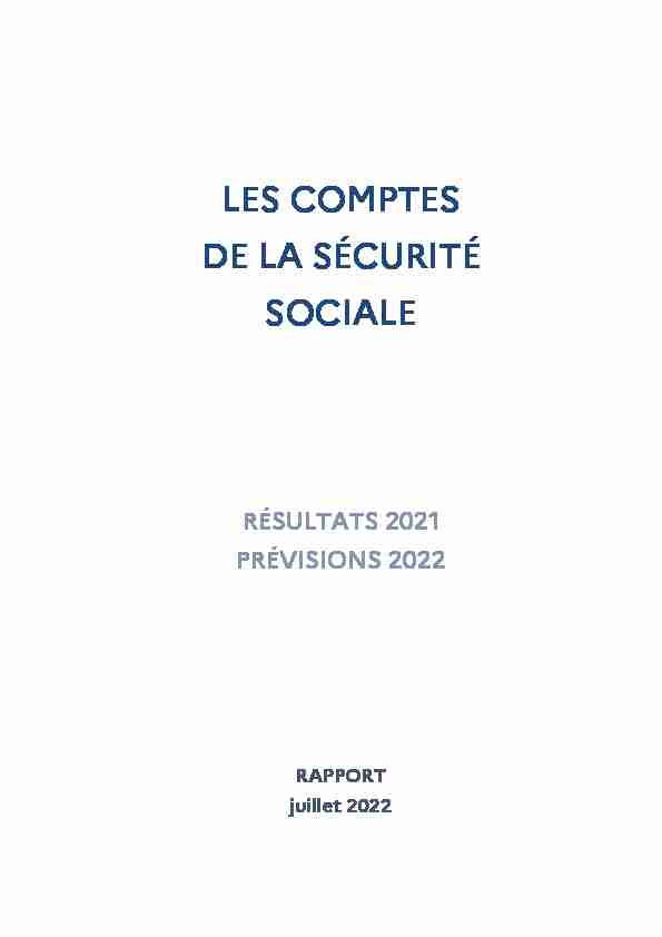 Les Comptes de la Sécurité Sociale - juillet 2022