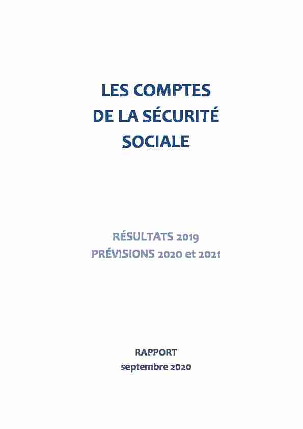 Les Comptes de la Sécurité Sociale - septembre 2020