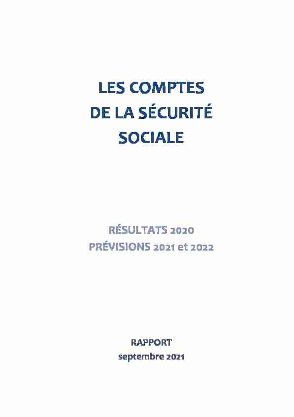 Les Comptes de la Sécurité Sociale - septembre 2021