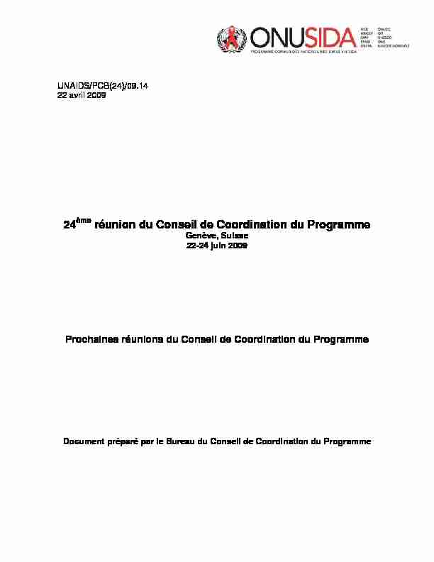 24ème Conseil de Coordination du Programme: Prochaines