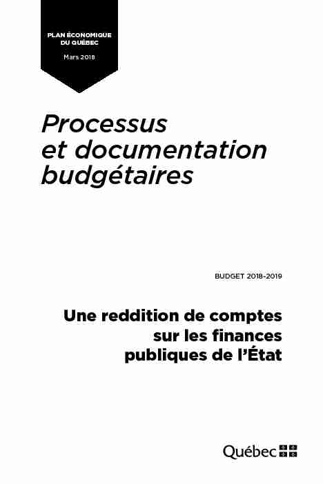 Processus et documentation budgétaires - Quebec
