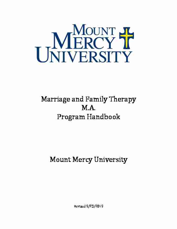 MFT Student Handbook Updated 1-31-12