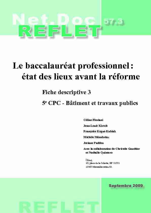 [PDF] Bâtiment et travaux publics - Cereq