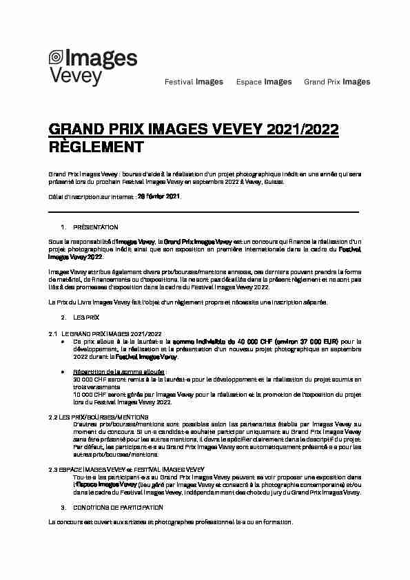 [PDF] Télécharger le règlement du Grand Prix Images Vevey