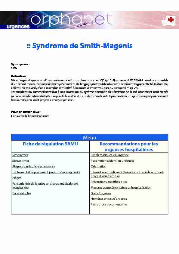 :: Syndrome de Smith-Magenis