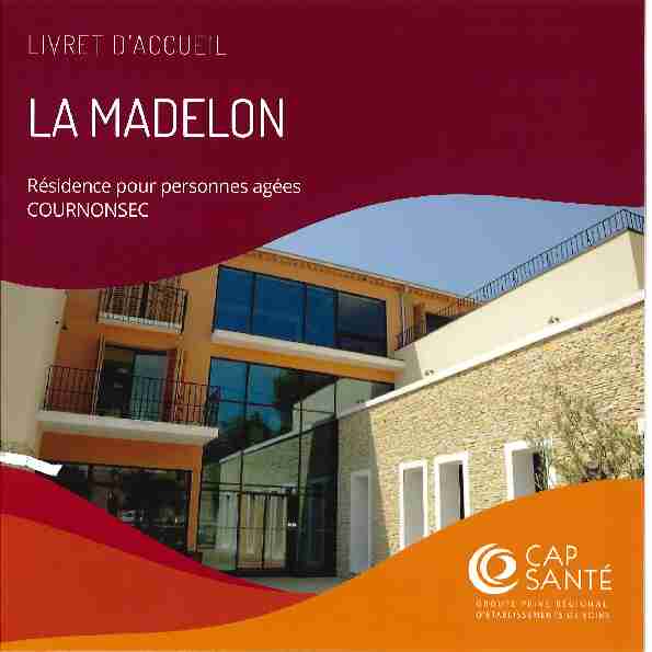 [PDF] Livret daccueil - Groupe Cap Santé