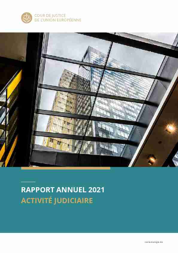 RAPPORT ANNUEL 2021 ACTIVITÉ JUDICIAIRE