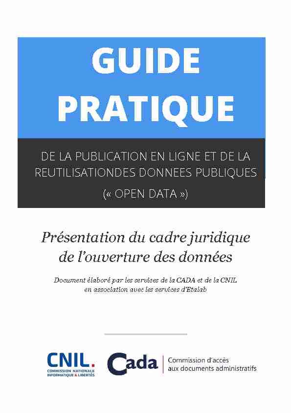 Guide pratique de la publication en ligne et de la réutilisation des