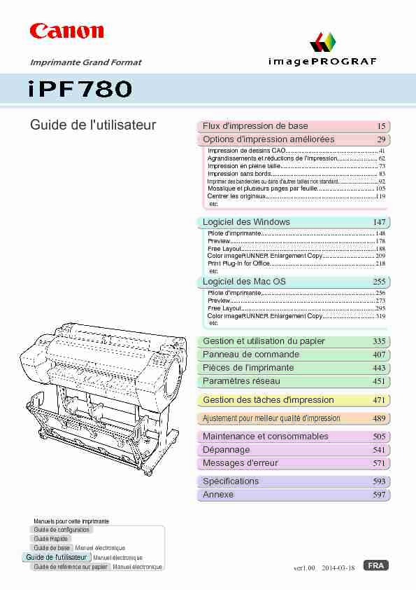 iPF780 Guide de lutilisateur