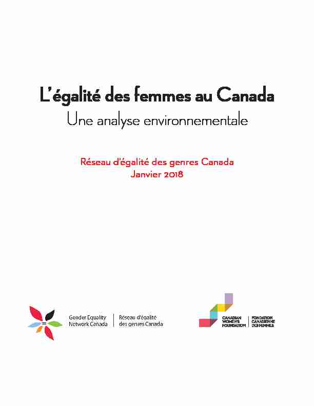 [PDF] Légalité des femmes au Canada - Canadian Womens Foundation