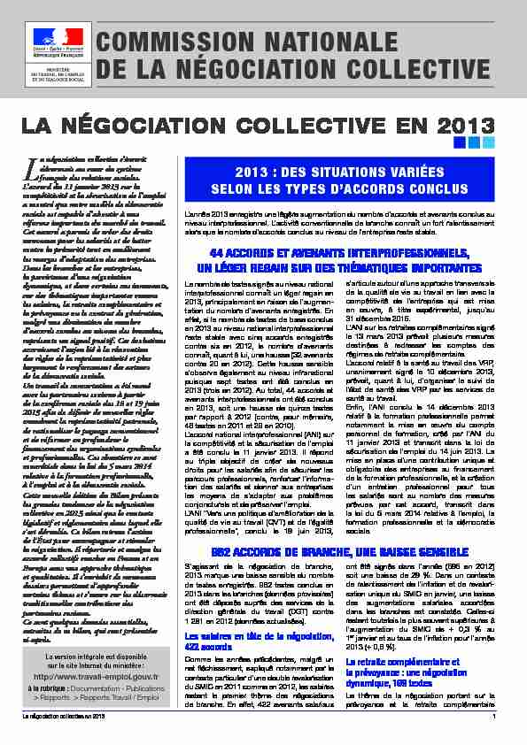 COMMISSION NATIONALE DE LA NÉGOCIATION COLLECTIVE