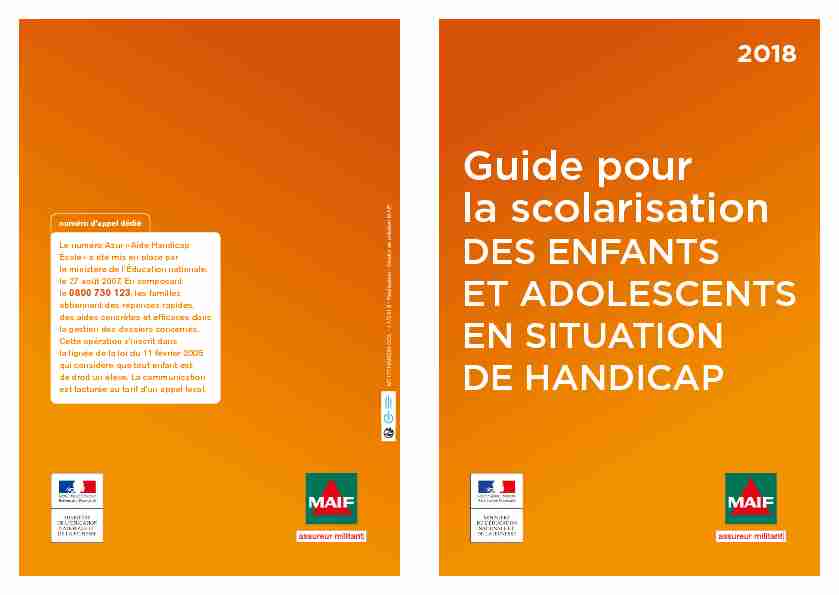 [PDF] Guide pour la scolarisation - Education nationale