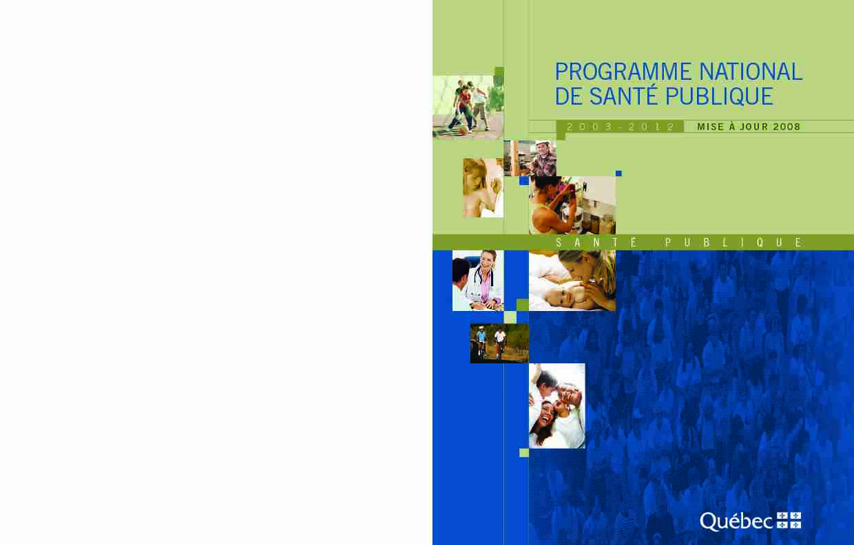 Programme national de santé publique 2003-2012 - Mise à jour 2008