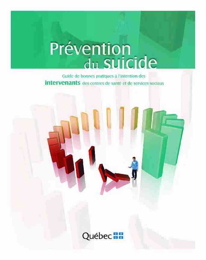 Prévention du suicide-Guide de bonnes pratiques à lintention des