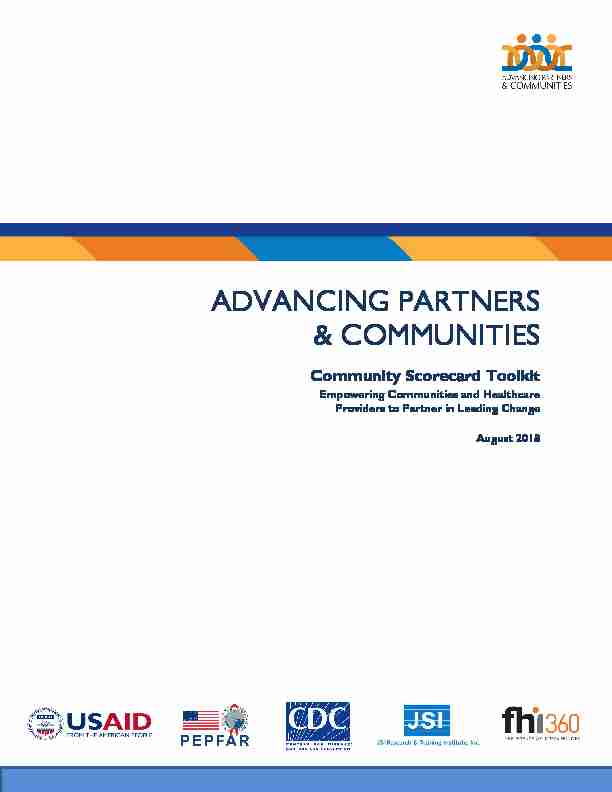 Community Scorecard Toolkit: Empowering Communities and