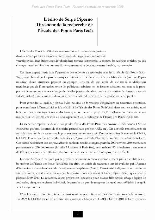 [PDF] École des Ponts ParisTech - Laboratoire Eau Environnement et