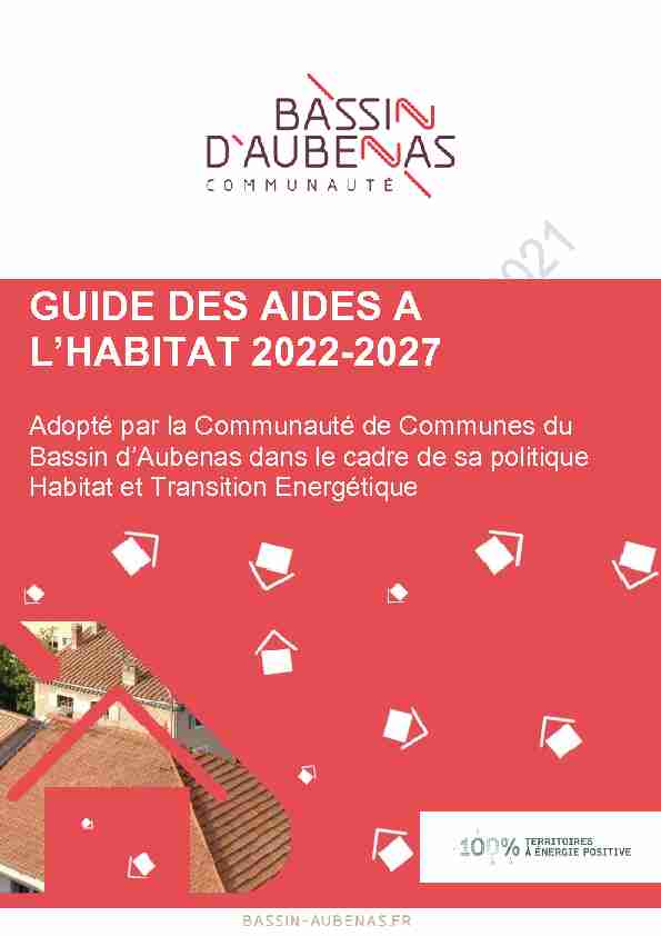 GUIDE DES AIDES A LHABITAT 2022-2027