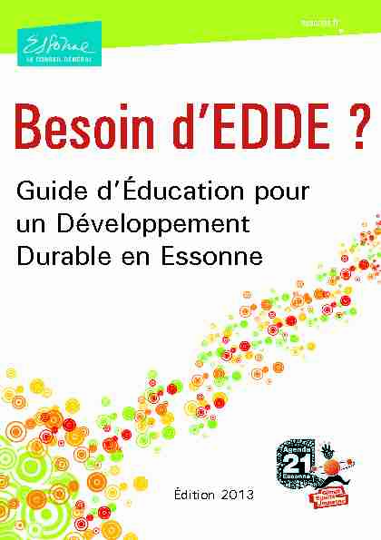 Guide dÉducation pour un Développement Durable en Essonne