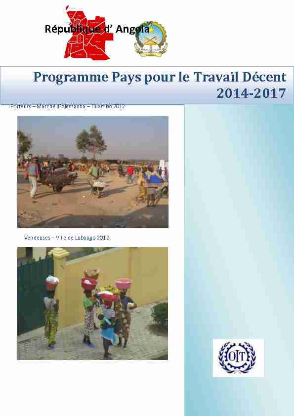 Programme Pays pour le Travail Décent République dAngola 2014
