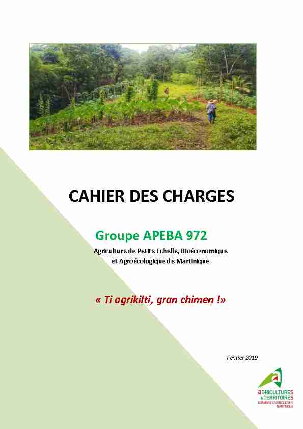 Cahier des charges APEBA 972 – CHAMBRE DAGRICULTURE