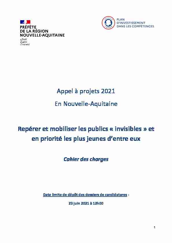 Appel à projets 2021 en Nouvelle-Aquitaine : Repérer et mobiliser