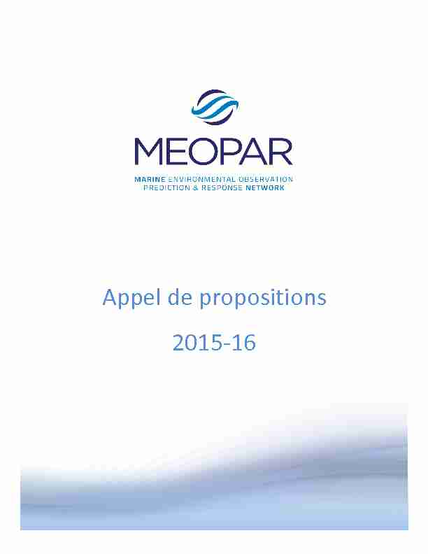 Appel de propositions 2015-?16