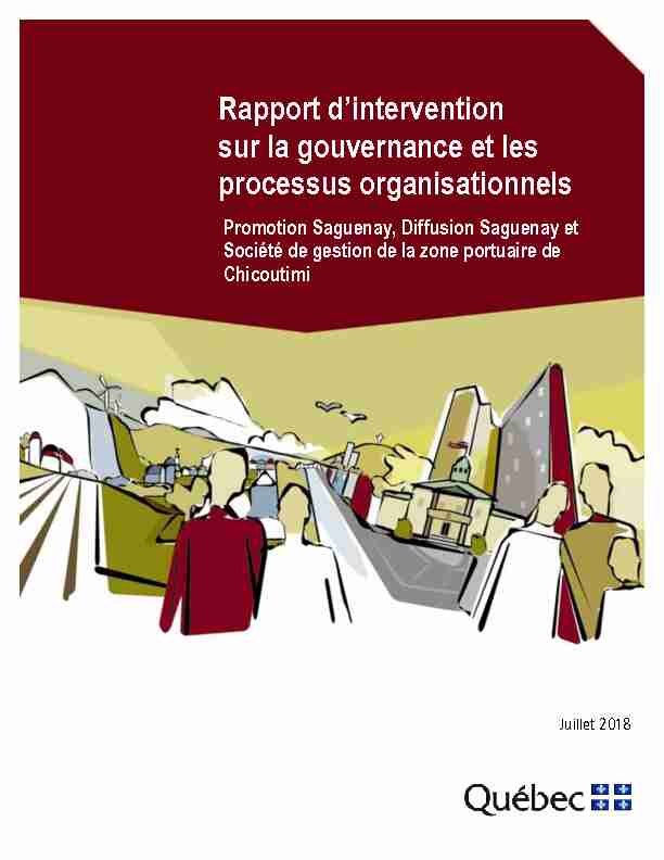 Rapport dintervention sur la gouvernance et les processus