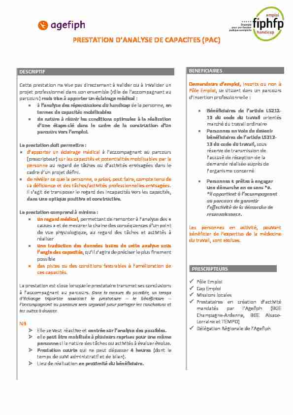 PRESTATION DANALYSE DE CAPACITES (PAC)