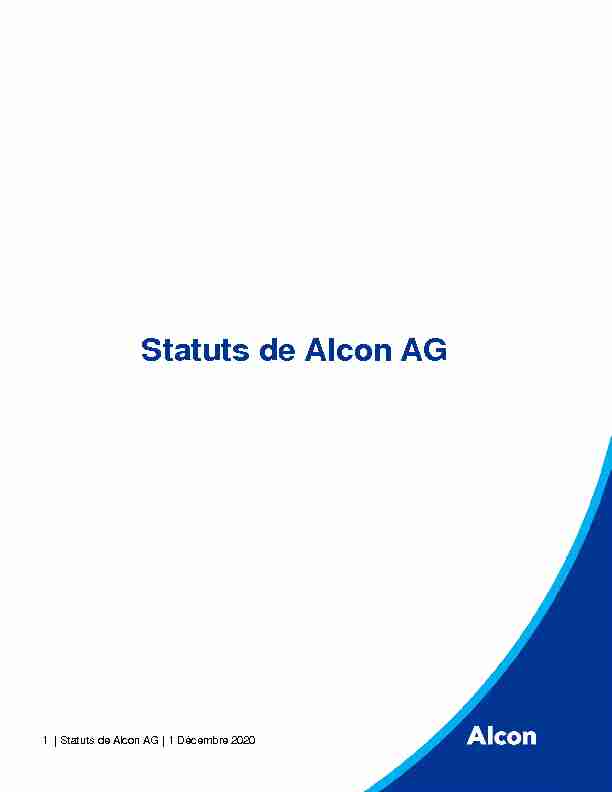 Statuts de Alcon AG