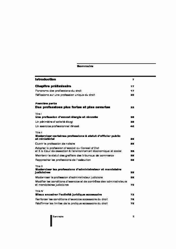 [PDF] Introduction Chapitre préliminaire Des professions  - Vie publique