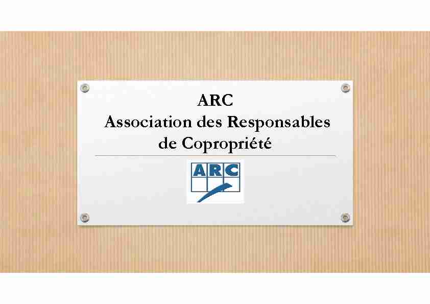 [PDF] ARC – Association des Responsables de Copropriété - Ville de Créteil