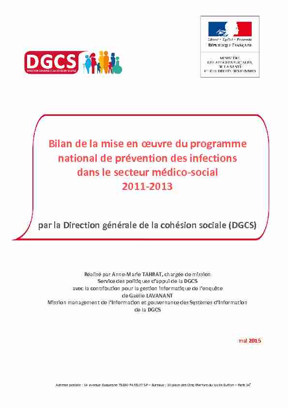 Bilan de la mise en œuvre du programme national de prévention