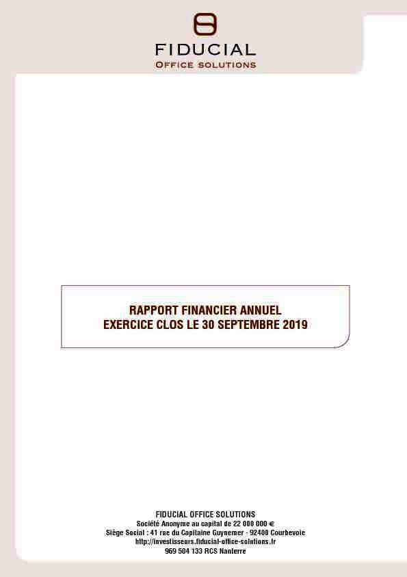 [PDF] Rapport financier annuel au 30 septembre 2019 - Fiducial Office