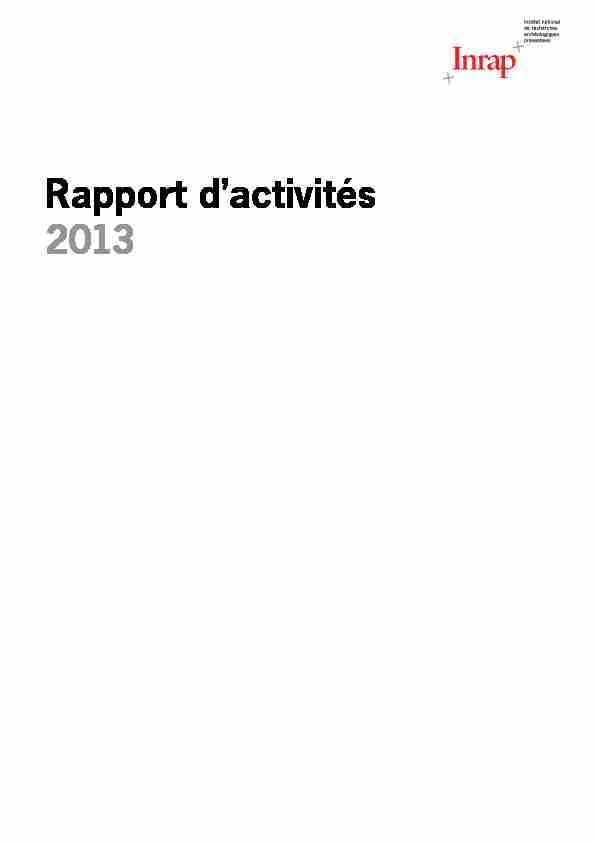 Rapport dactivités 2013