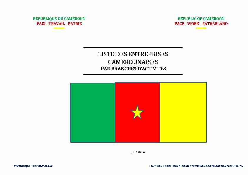 [PDF] LISTE DES ENTREPRISES CAMEROUNAISES - Groupe de Génie