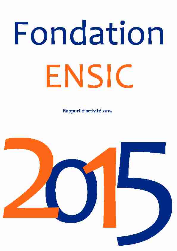 [PDF] Rapport dactivité 2015 - ENSIC - Université de Lorraine