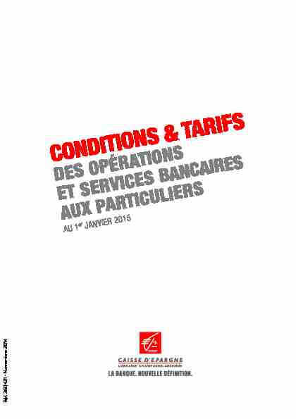 [PDF] Brochure Tarifaire Particuliers 2015 - Caisse dépargne