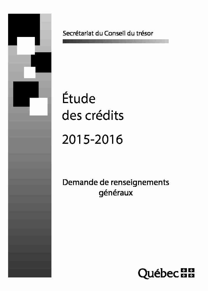 Étude des crédits 2015-2016