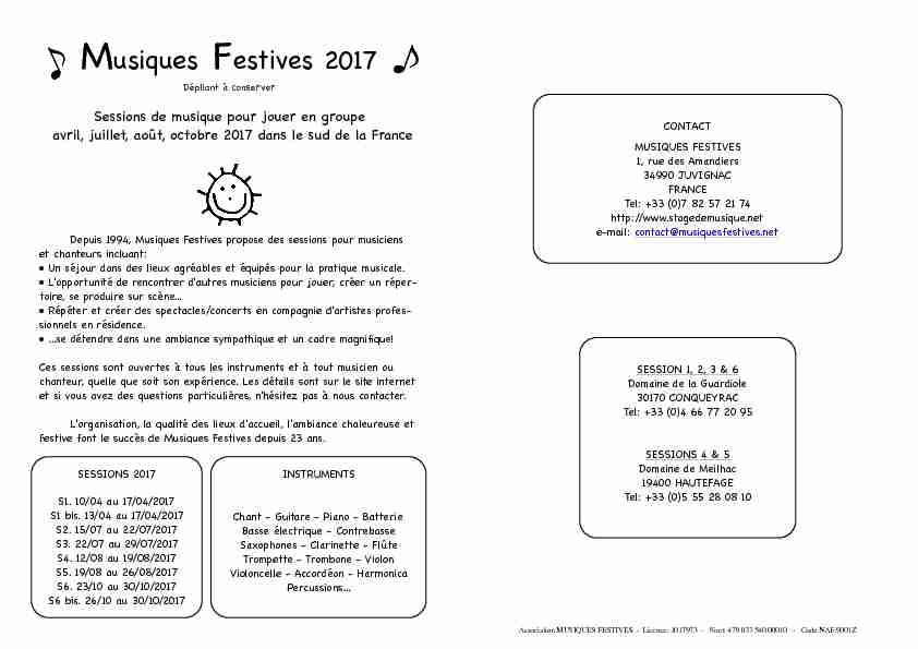 usiques Festives 2017