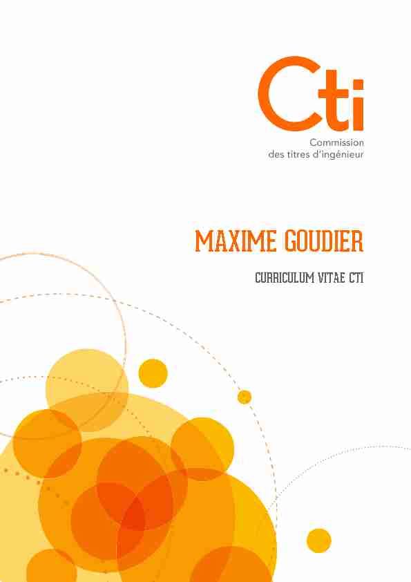Curriculum Vitae CTI - Maxime GOUDIER