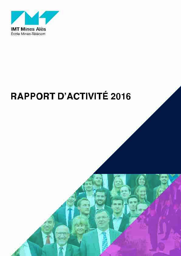 RAPPORT DACTIVITÉ 2016
