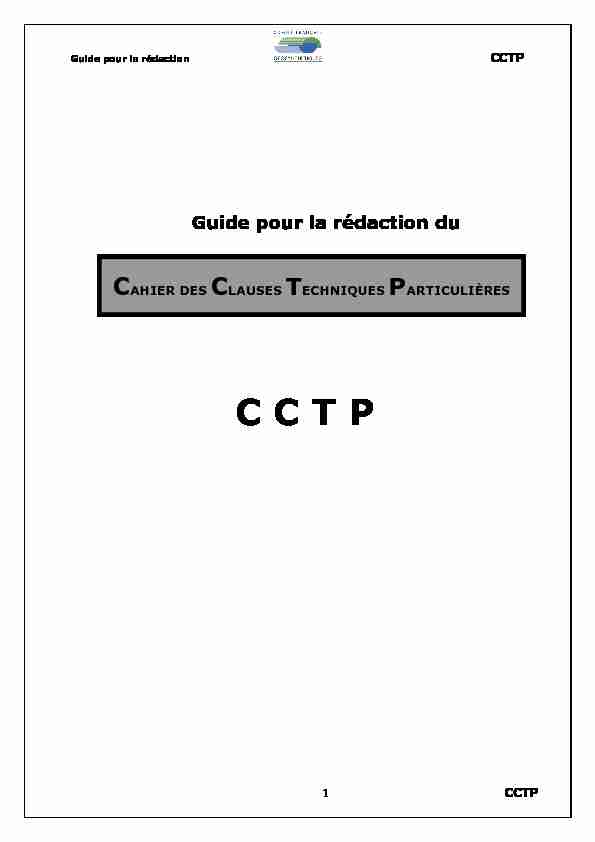 CAHIER DES CLAUSES TECHNIQUES PARTICULIERES : CCTP