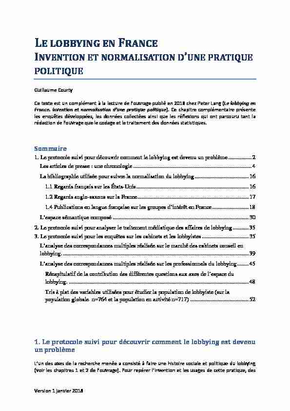 [PDF] LE LOBBYING EN FRANCE - Université de Lille