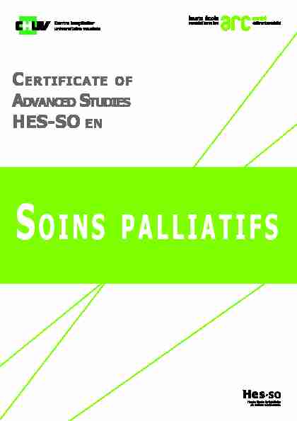 SOINS PALLIATIFS - HE-Arc