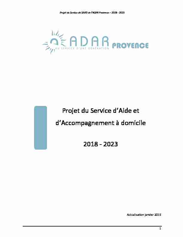 [PDF] Projet de Service SAAD - ADAR Provence