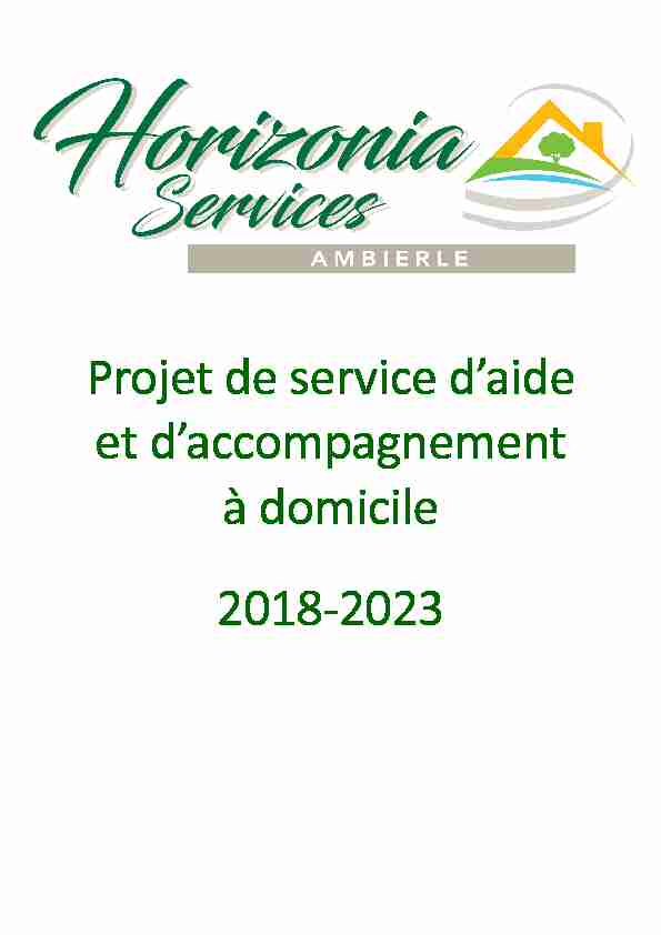 Projet de service daide et daccompagnement à domicile 2018-2023