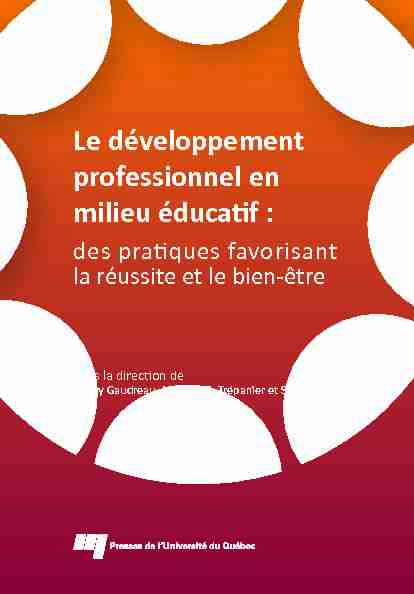 Le développement professionnel en milieu éducatif: Des pratiques